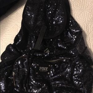 PINK VS Sequin Backpack💗🖤